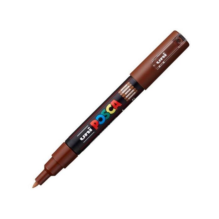 POSCA Pc-1M Marcador No Permanente Punta Fina 0.7-1 mm Marrón, Tinta Base Agua, No Tóxico 0