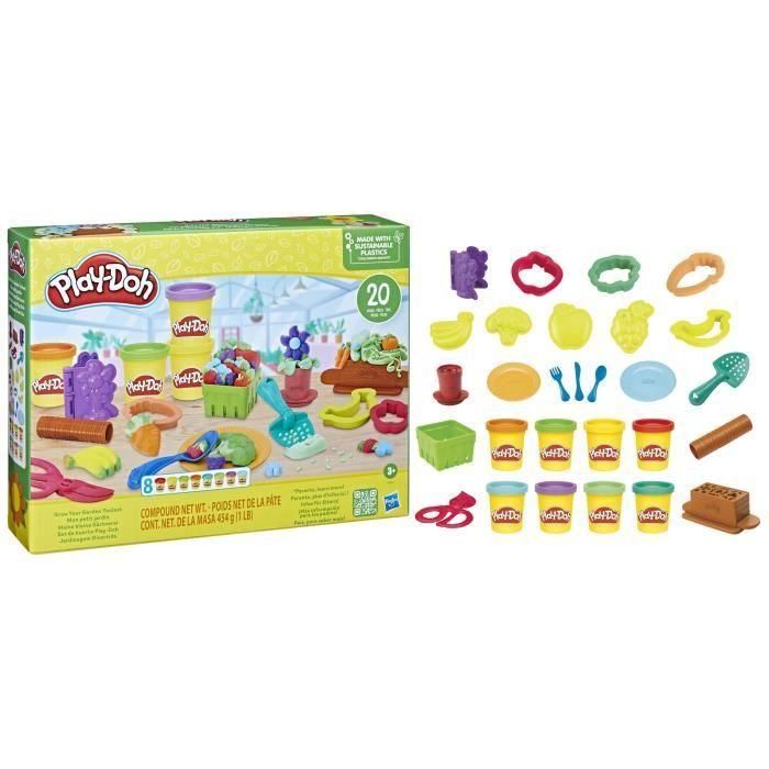 Play-Doh AAAAP35098 My Little Garden - Caja de Plastilina para Cultivar Flores y Frutas con Accesorios, Niños 3+ Años