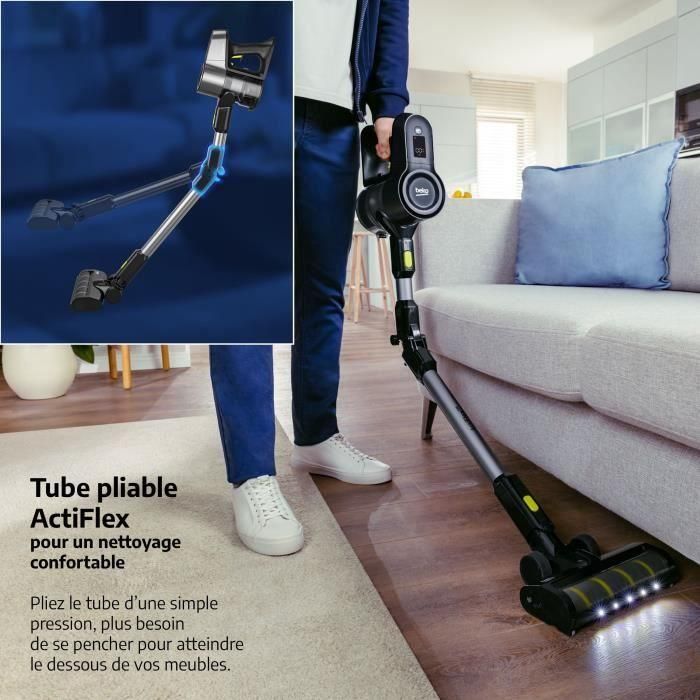 BEKO VRT84225VI - Aspirador Escoba Inalámbrico - 100 AirWatts - 3 velocidades - Pantalla LED - Gris 2 BEKO VRT84225VI - Aspirador Escoba Inalámbrico - 100 AirWatts - 3 velocidades - Pantalla LED - Gris 2