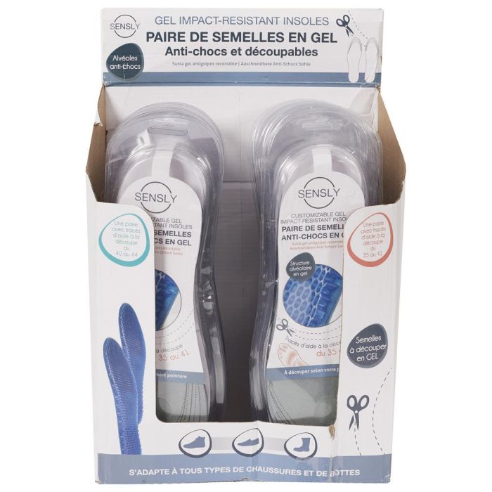 Sensly Plantillas Gel Antichoque para Todo Tipo de Zapatos y Botas con Alveolos Absorbentes de Impacto 3