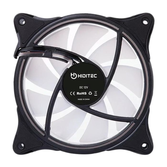 Hiditec VGCH10008 Ventilador de Caja PC 120mm ARGB Negro con Iluminación Multi-Anillo, Aspas Translucidas y Anti-Vibración 3