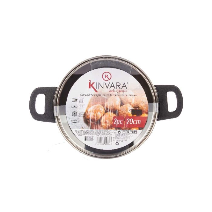 Cacerola Inducción 20 cm con Tapa de Cristal - Kinvara, Acero Inoxidable, 2.5L (6 Unidades) 2 Cacerola Inducción 20 cm con Tapa de Cristal - Kinvara, Acero Inoxidable, 2.5L (6 Unidades) 2