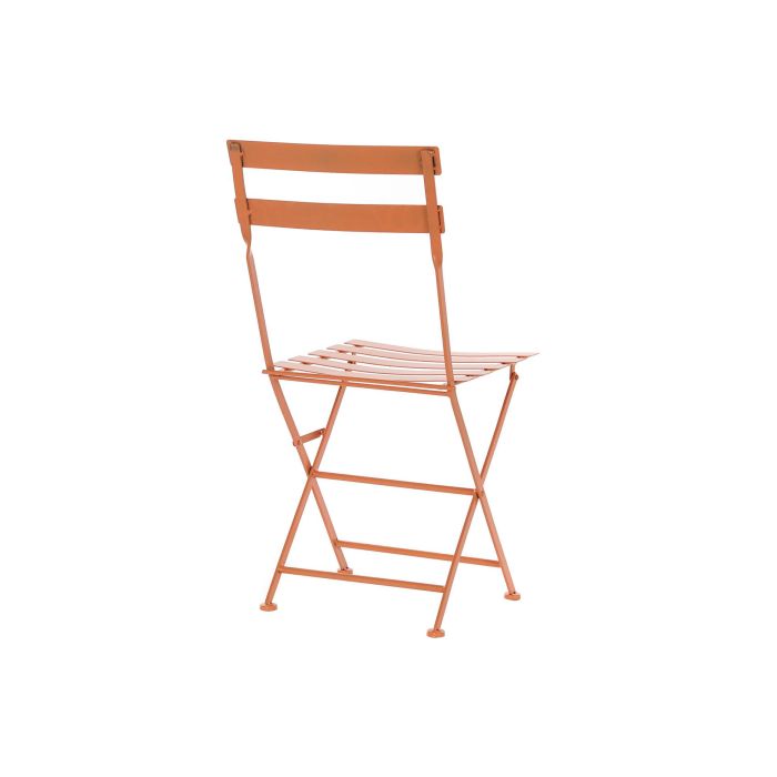 DKD Home Decor Mesa Terraza y Jardín Balcony Coral Metal Plegable Balcón Set de 3 Piezas 60 x 75 x 60 cm