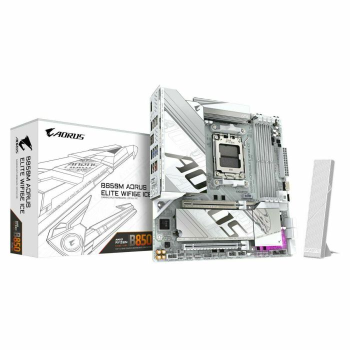 Gigabyte B850M AORUS ELITE WIFI6E ICE Placa Base - AMD Ryzen 9000, DDR5 8200MHz, WiFi 7, USB 3.2 Gen 2, 9MB85MEI6-00-G10 10 Gigabyte B850M AORUS ELITE WIFI6E ICE Placa Base - AMD Ryzen 9000, DDR5 8200MHz, WiFi 7, USB 3.2 Gen 2, 9MB85MEI6-00-G10 10