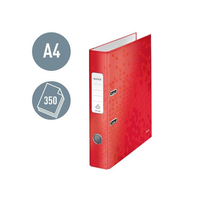 Archivador Palanca Leitz Wow A4 180º 50Mm Rojo 10 unidades