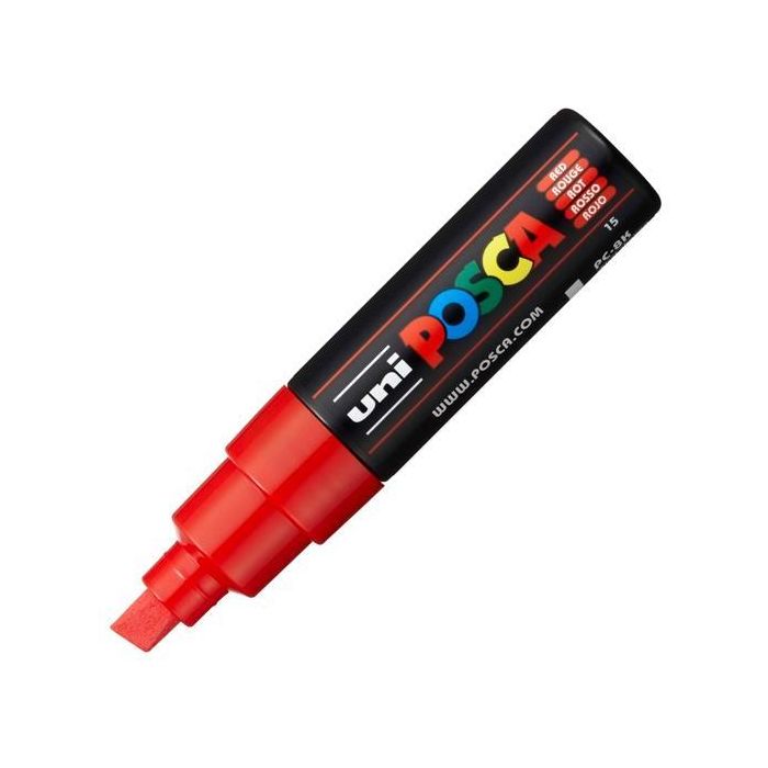 POSCA Marcador PC-8K No Permanente Punta Biselada 8.0 mm Rojo