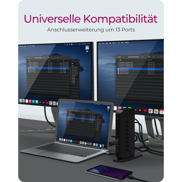 ICY BOX IB-DK2252AC Docking Station Notebook USB-C, 6x USB 3.2, 2x HDMI, Ethernet, 4K Ultra HD Negro 4