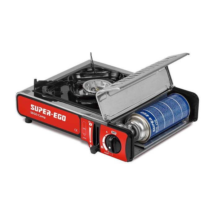 Super Ego Cocina Portatil de Gas de 1 Fuego Nueva Normativa Camping Exterior Acero Inox