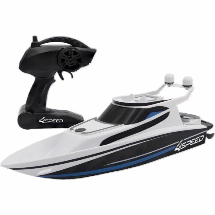 Silverlit SIL4891813700098 Lancha Teledirigida Rápida 4SPEED, Alta Velocidad 8 km/h, 34 cm, Colores Blanco y Negro, para Edades +8 Años