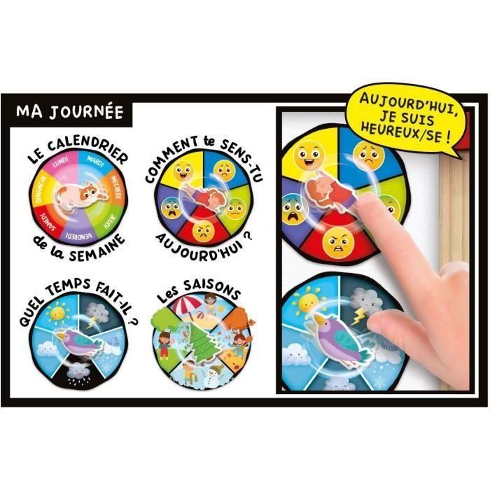 Gran tablero educativo de madera - LISCIANI - Calendario, estaciones y emociones 3