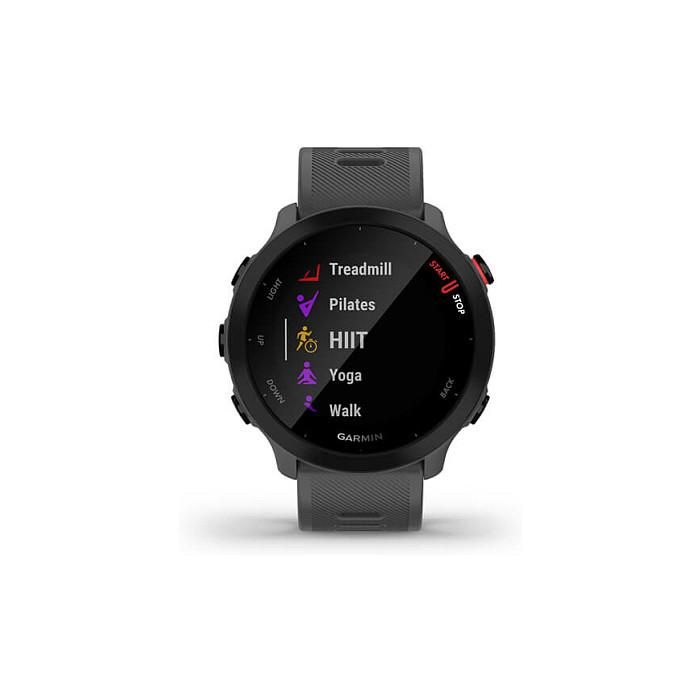 Garmin Forerunner 55 Reloj Inteligente GPS con Pantalla Táctil MIP, Resistente al Agua, Monitor de Frecuencia Cardíaca, Gris - 42 mm, 37 g 4 Garmin Forerunner 55 Reloj Inteligente GPS con Pantalla Táctil MIP, Resistente al Agua, Monitor de Frecuencia Cardíaca, Gris - 42 mm, 37 g 4