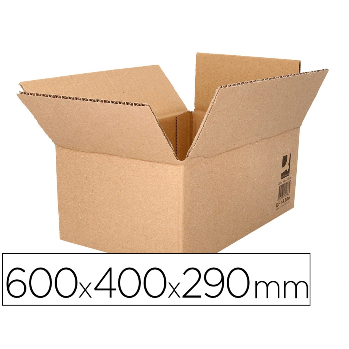 Q-connect Caja de embalar ultrarresistente cartón reciclado canal doble 7mm kraft 600x400x290 mm 0 Q-connect Caja de embalar ultrarresistente cartón reciclado canal doble 7mm kraft 600x400x290 mm 0