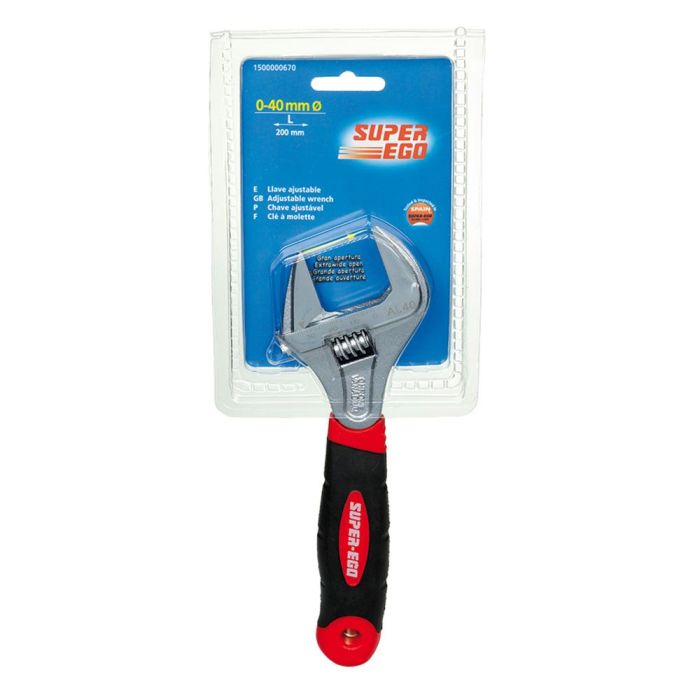 Super Ego Llave ajustable 8" 1500000670, acero especial cromado, escala mm/pulgadas, mango suave 1 Super Ego Llave ajustable 8" 1500000670, acero especial cromado, escala mm/pulgadas, mango suave 1