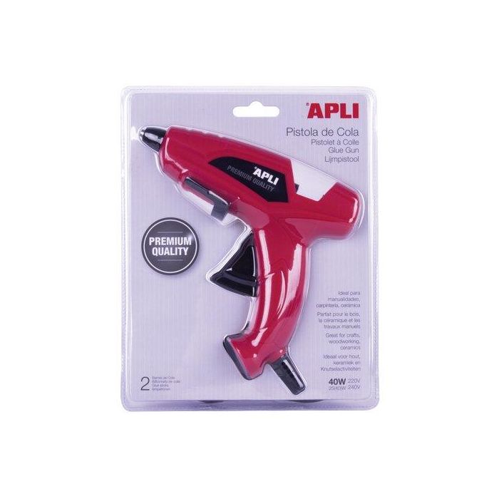 Apli Pistola de Silicona Caliente Negro 40 W + 2 Barras