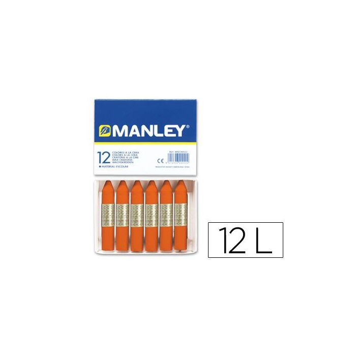 Manley Estuche De 12 Ceras 60 mm 6 Naranja