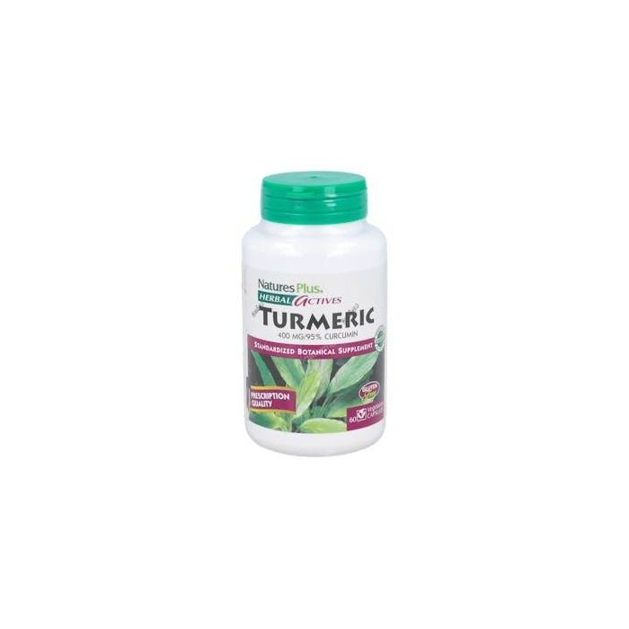 NATURES PLUS Cúrcuma (Turmeric) 400mg Estandarizado 95% Curcumina para Articulaciones Saludables 60 Cápsulas