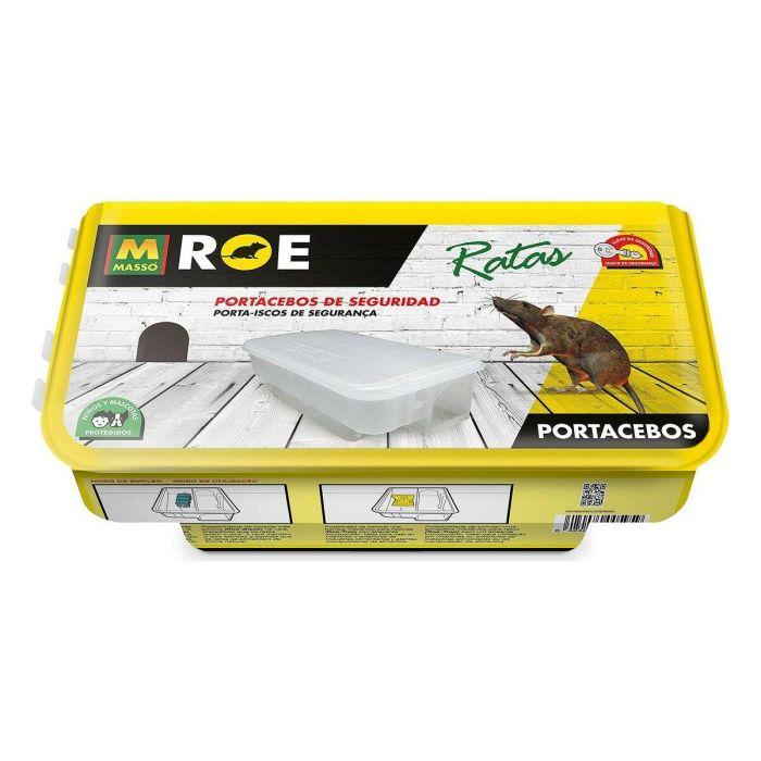 Massó Porta Cebos para Ratas y Ratones 231318 Prevención Interior/Exterior Apto para Cebo en Grano Fresco y Bloque Blanco