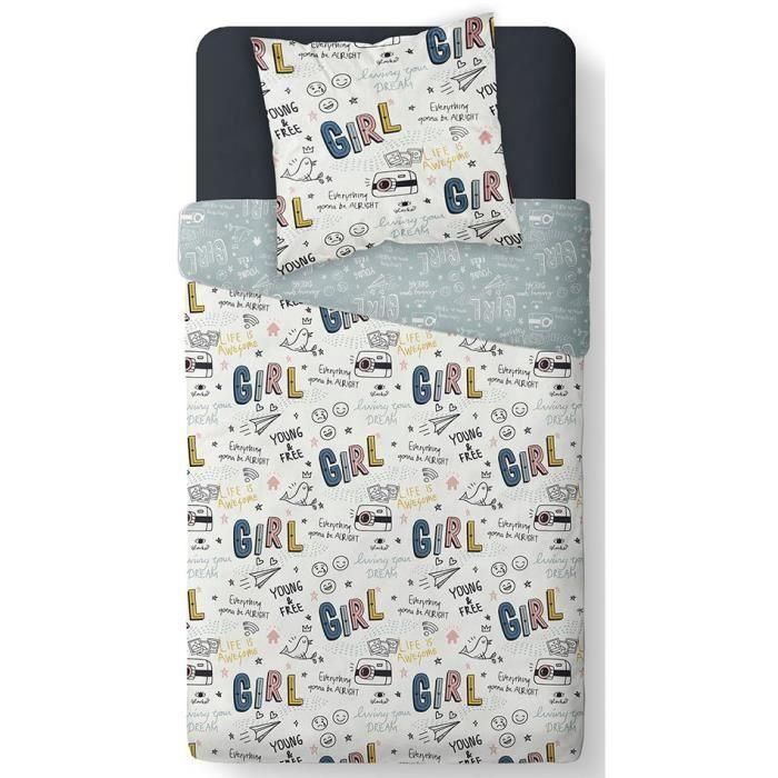 TODAY Kids First 1.11 Juego de cama para niños - 1 persona - Funda nórdica 140 x 200 y 1 funda de almohada 63 x 63 - Impresión en blanco 1 TODAY Kids First 1.11 Juego de cama para niños - 1 persona - Funda nórdica 140 x 200 y 1 funda de almohada 63 x 63 - Impresión en blanco 1