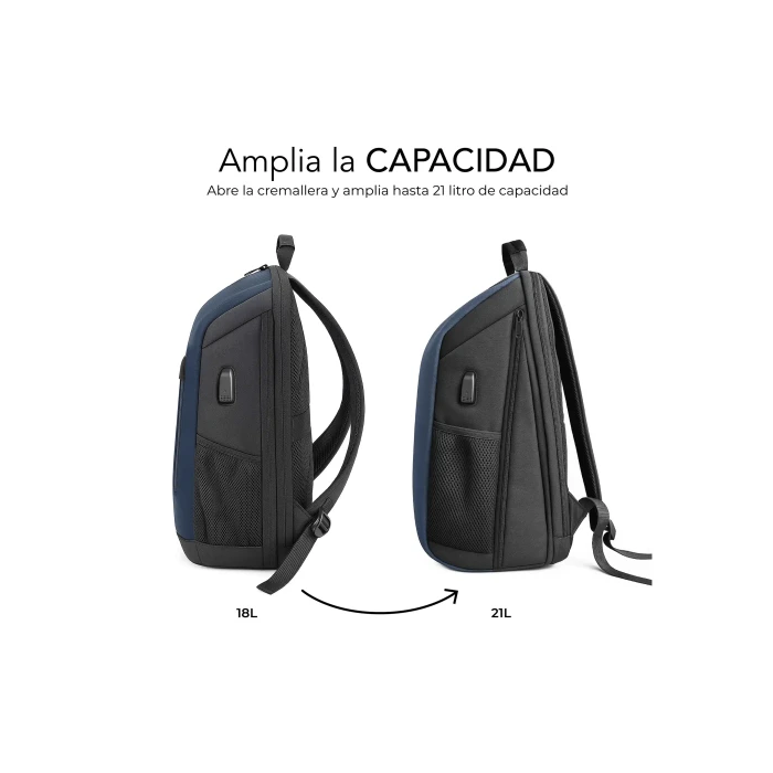 Subblim Mochila Xpand Air Padding Backpack para Portátiles hasta 15.6" 21L Puerto USB Azul SUBBP-5NXAP02 1