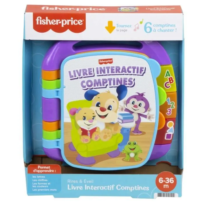 Fisher Price Libro interactivo de perritos infantiles para bebés - Aprende letras, números y palabras - 6 meses y + Fisher Price Libro interactivo de perritos infantiles para bebés - Aprende letras, números y palabras - 6 meses y +