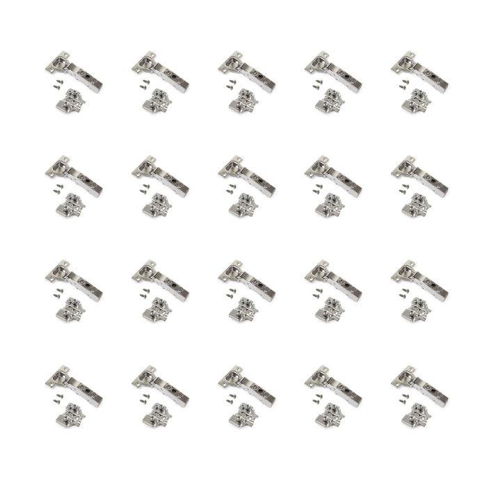 Emuca Lote de 20 bisagras rectas X91N con suplementos de montaje mixto, Diámetro 5x9.5mm, Altura 0, Acero, Niquelado 0 Emuca Lote de 20 bisagras rectas X91N con suplementos de montaje mixto, Diámetro 5x9.5mm, Altura 0, Acero, Niquelado 0