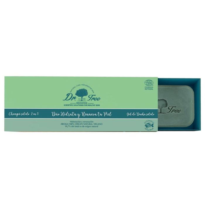 Dr. Tree Champú y Gel Sólidos Hidratante Piel Sensible | Set 2 pz (75g Champú + 120g Gel) | Natural Zero Waste y Reparador 0 Dr. Tree Champú y Gel Sólidos Hidratante Piel Sensible | Set 2 pz (75g Champú + 120g Gel) | Natural Zero Waste y Reparador 0