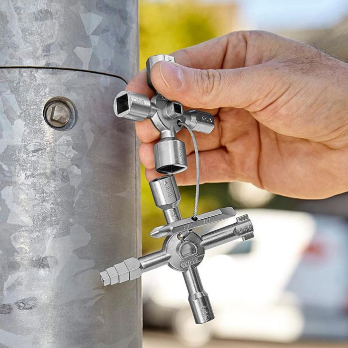 Knipex Llaves para armarios de control twinkey® 92 mm, 10 perfiles, 2 cruces, referencia 001101 2