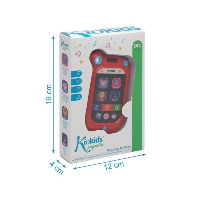 KioKids Juguete Teléfono Móvil Musical para Bebés +18 Meses, Sonidos Reales, Estimula Sentidos, Resistente y Colgable, Multicolor 5