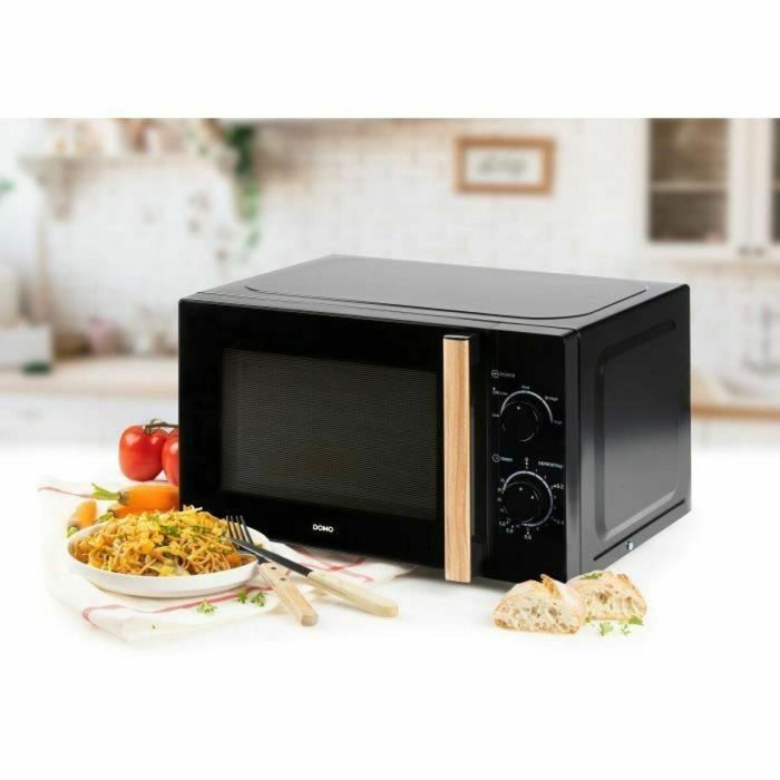 Domo DO2820 Horno microondas 20L 700W, temporizador 35 min, función descongelación, acabado madera negra, 44x35.8x25.8 cm 5 Domo DO2820 Horno microondas 20L 700W, temporizador 35 min, función descongelación, acabado madera negra, 44x35.8x25.8 cm 5