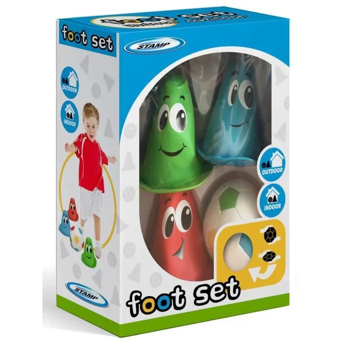 Stamp Paquete de Fútbol Preescolar Infantil con Pelota y 3 Conos para Juego Seguro Interior/Exterior 1 Stamp Paquete de Fútbol Preescolar Infantil con Pelota y 3 Conos para Juego Seguro Interior/Exterior 1