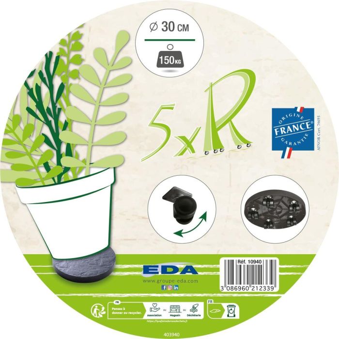 EDA Plastics AUC3086960212339 Soporte de Rollete Redondo Ø 30 cm Gris Pizarra 1 EDA Plastics AUC3086960212339 Soporte de Rollete Redondo Ø 30 cm Gris Pizarra 1