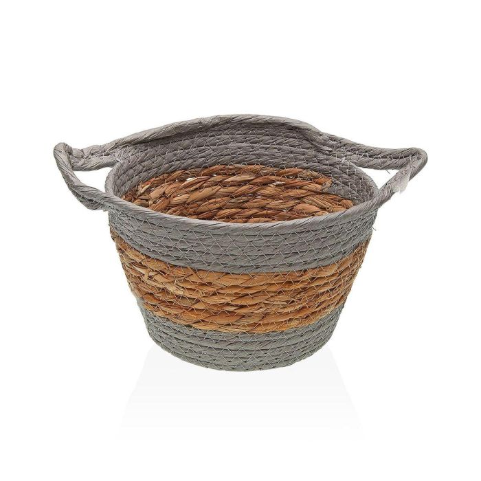 Cesta Redonda Con Asas Gris Versa 19x13 cm - Alga y Papel (2 Unidades) Cesta Redonda Con Asas Gris Versa 19x13 cm - Alga y Papel (2 Unidades)