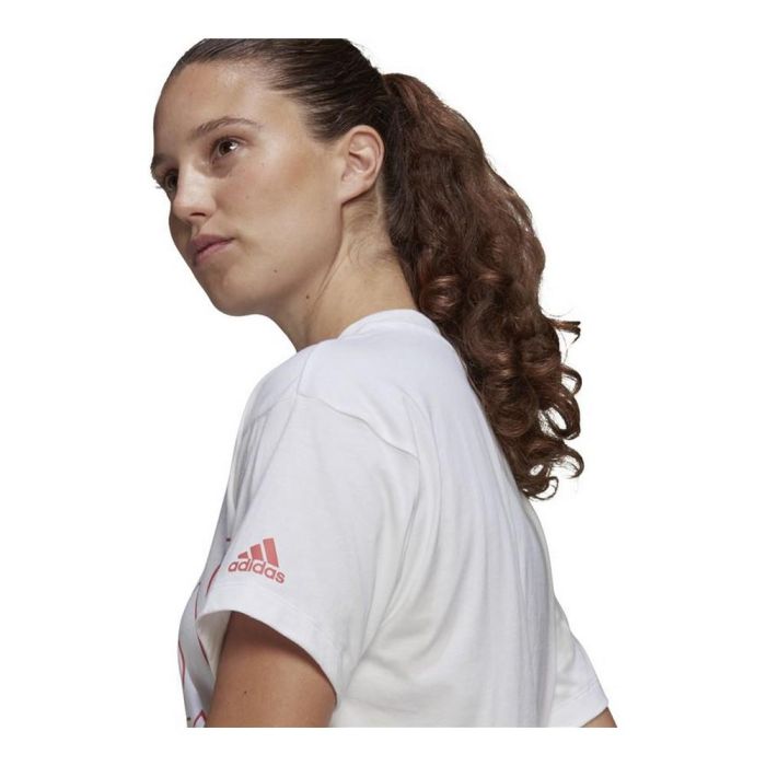 Camiseta de Manga Corta Mujer Adidas Giant Logo Blanco M 2