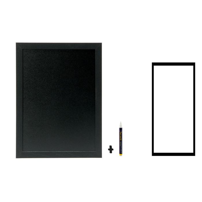 Pizarra para pared negra Woody con marcador, marca Inde (6 Unidades) Pizarra para pared negra Woody con marcador, marca Inde (6 Unidades)