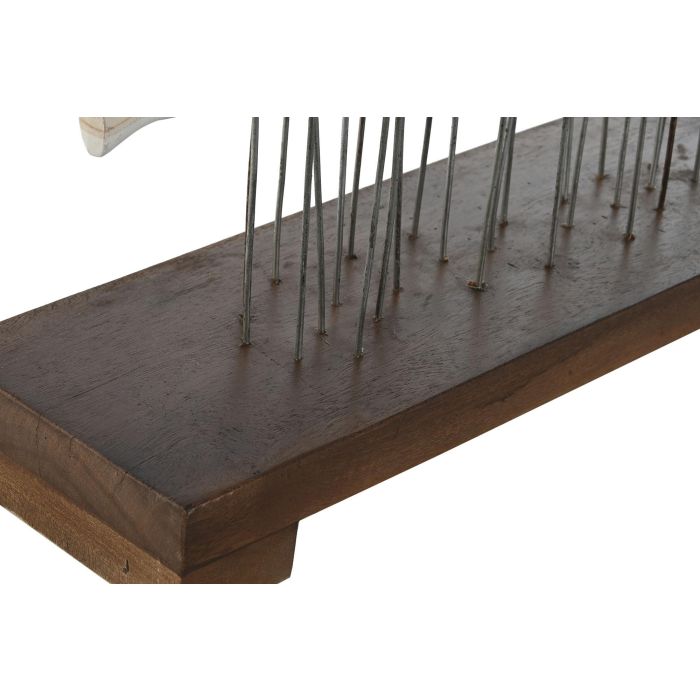 DKD Home Decor Decoracion Blanco Marron Madera Metal 45 x 45 x 100 cm Hecho a Mano 2