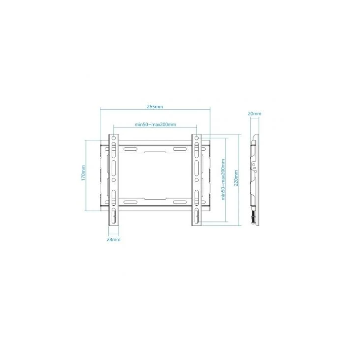 Tooq Soporte de Pared Fijo LP1043F-B para TV de 23 a 43 Pulgadas y hasta 45kg 2