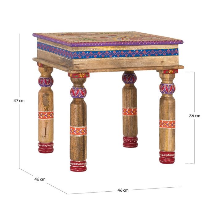 Giner Y Colomer Mesa de Centro en Madera de Mango con Detalles Pintados a Mano 5