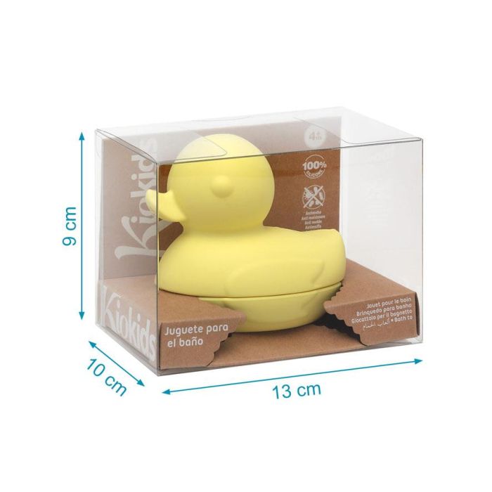KioKids Patito de Silicona Desmontable para Baño Bebés Antimohos, Suave y Fácil de Limpiar. Juguete Amarillo para +4 Meses (9 cm) 3