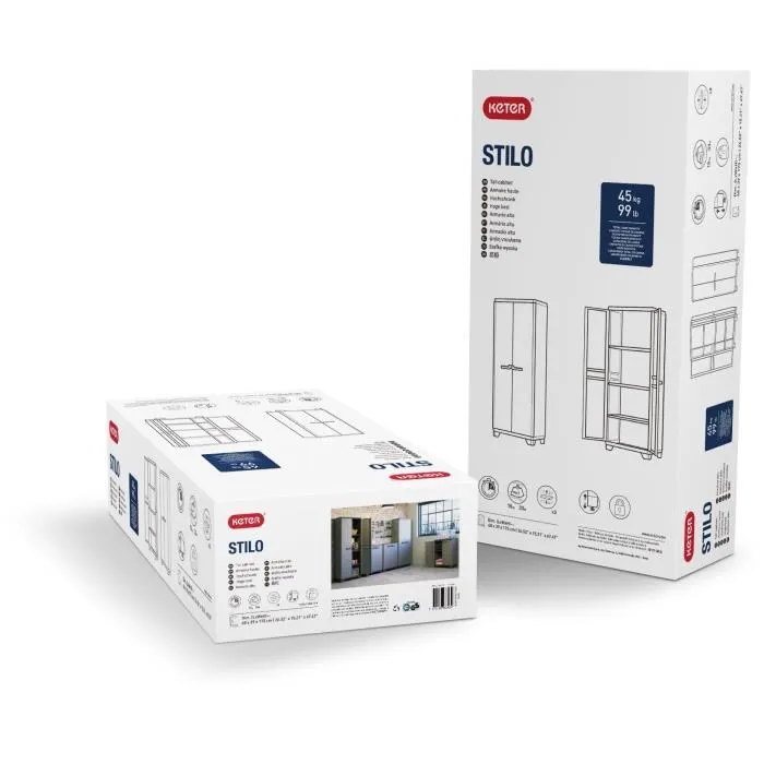 Kis Stilo Armario alto de jardín 65 x 39 x 173 cm KIS8013183073657