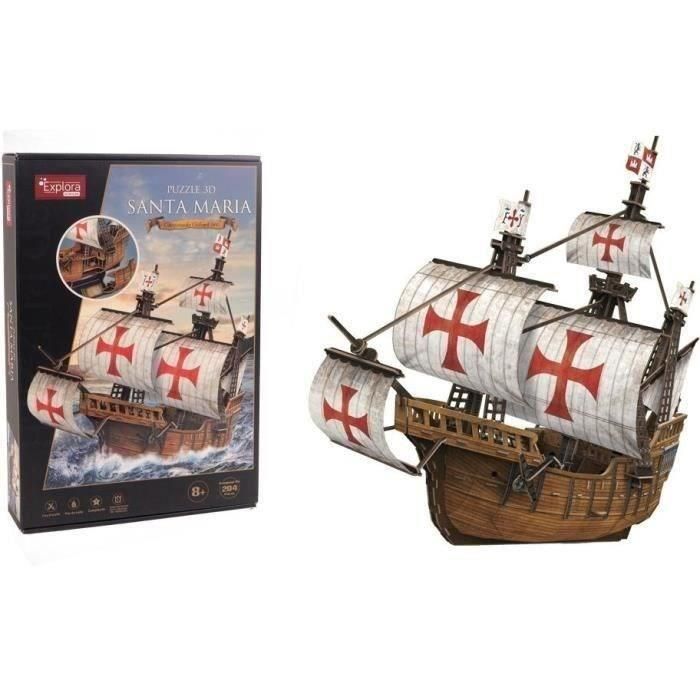 Puzzle 3D - Barco Santa María - Juego de construcción - EXPLORA - 204 piezas - A partir de 8 años Puzzle 3D - Barco Santa María - Juego de construcción - EXPLORA - 204 piezas - A partir de 8 años