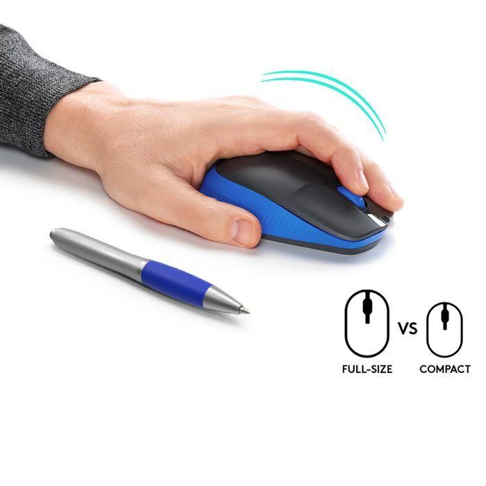 Logitech M190 Ratón Inalámbrico de Tamaño Completo Ergonómico para Manos Grandes, RF, 18 Meses de Batería, Azul 2