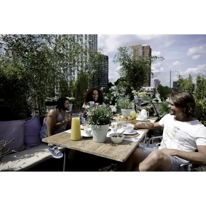 Elho Maceta Redonda Loft Urban Ø 30 cm Gris Antracita con Tanque de Agua 2