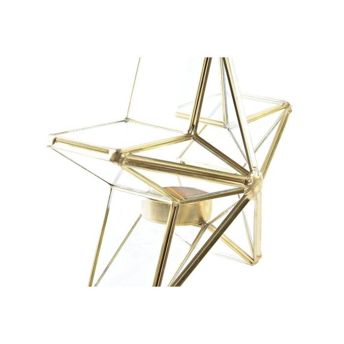 Portavela Navidad Moderna DKD Home Decor Dorado Plateado 8 x 16 x 16 cm (2 Unidades) 1 Portavela Navidad Moderna DKD Home Decor Dorado Plateado 8 x 16 x 16 cm (2 Unidades) 1