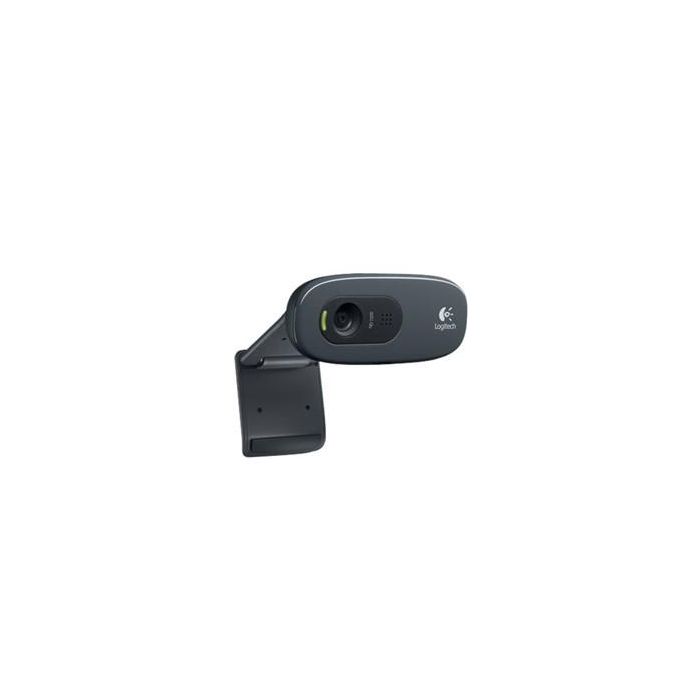 Logitech C270 Webcam HD 720p para Videollamadas y Grabación, Micrófono Reducción Ruido, Ajuste Luz Auto, Clip Universal