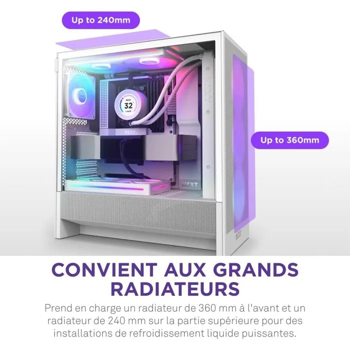 NZXT CC-H52FW-R1 Caja PC H5 FLOW (2024) White RGB Torre ATX 2