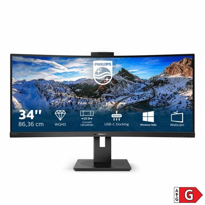 Monitor Profesional Ultrapanorámico Curvo Philips 346P1CRH 34"/ WQHD/ Webcam/ Multimedia/ Regulable en altura/ Negro 4 Monitor Profesional Ultrapanorámico Curvo Philips 346P1CRH 34"/ WQHD/ Webcam/ Multimedia/ Regulable en altura/ Negro 4