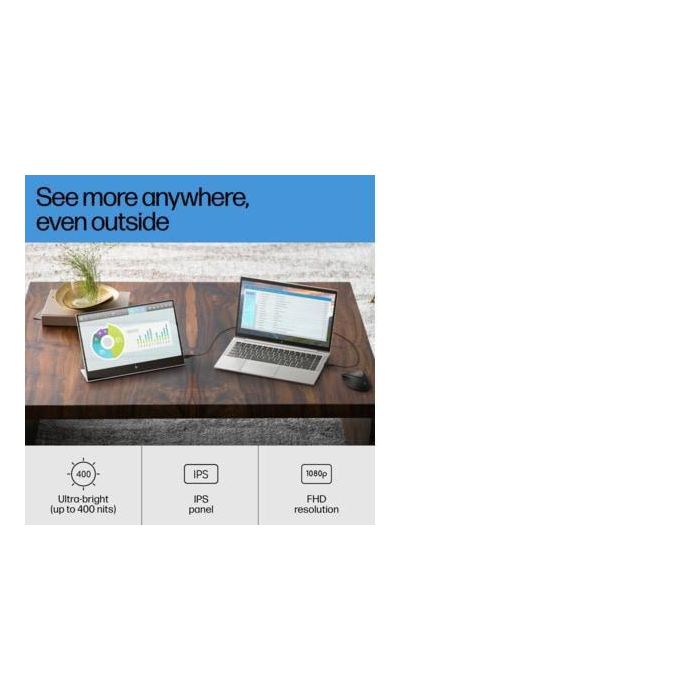 HP E14 G4 Monitor Portátil - Pantalla Brillante para Trabajar en Cualquier Lugar, Conexión USB-C 19