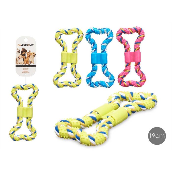 Mascow Mordedor de Silicona para Perros con 2 Asas, Juguete Masticable de 19 cm, Colores Surtidos (Azul, Rosa, Verde) (24 Unidades) Mascow Mordedor de Silicona para Perros con 2 Asas, Juguete Masticable de 19 cm, Colores Surtidos (Azul, Rosa, Verde) (24 Unidades)