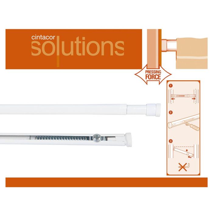 Cintacor Portavisillo a presión Oval Force Blanco Extensible 30-43cm, Fijación a presión, Incluye 1 unidad 1