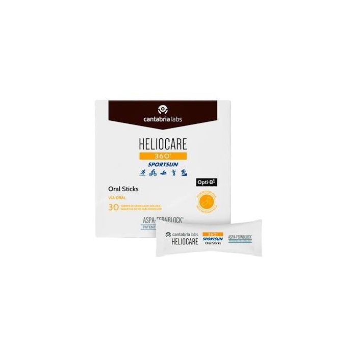 HELIOCARE 360º SPORTSUN oral sticks. Protección solar y rendimiento deportivo. Sticks bucodispersables, 30 unidades